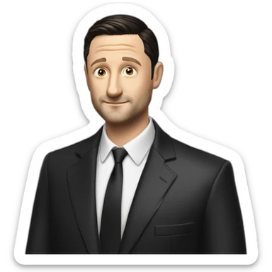 tim robinson dark black slicked back hair sticker