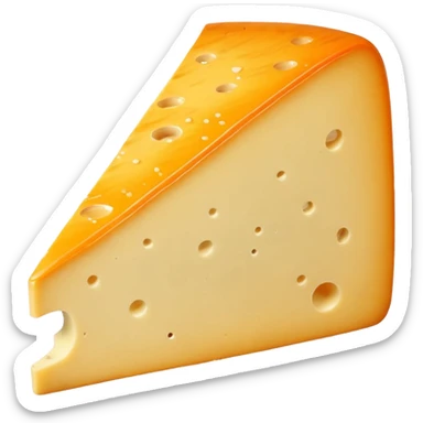 Wedge of Saint-Nectaire cheese, mottled orange-grey rind, pale yellow supple interior, cut surface smooth with slight sheen and a few tiny holes, rustic lightly wrinkled rind, no board or extras, soft lighting, subtle shadows, emoji scale sticker