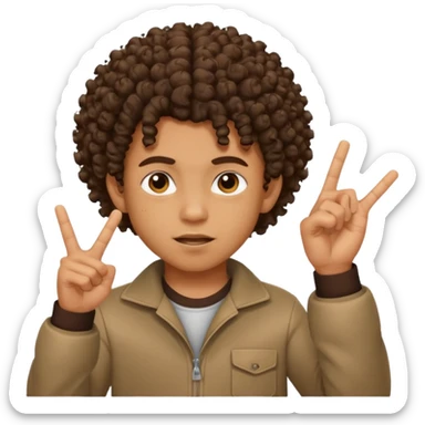 Ragazzo mulatto col coi ricci che manda a fanculo sticker