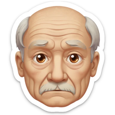 Strict Teacher – old man, serious gaze, raised chalk sticker