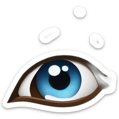 A brown horse with a blue eye see a girl sticker