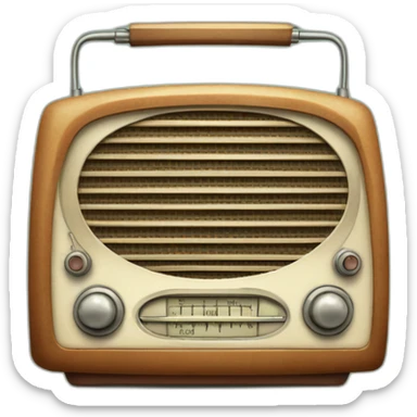 cartoon vintage radio sticker