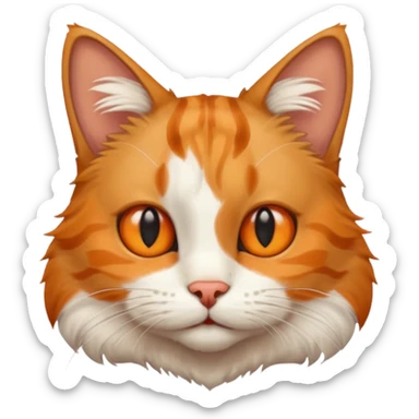 Res cat with big nose sticker