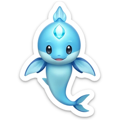 Shiny Glowing Bioluminescent Translucent Luminescent ET-Amaura-Aurorus-Gible-Azelf-Pokémon (full body) sticker