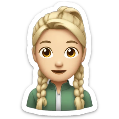 Asian with pony tail sticker