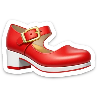 Sonic the Hedgehog's red shoes with white strap and gold buckle sticker