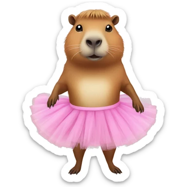 Capybara wearing a tutu  sticker