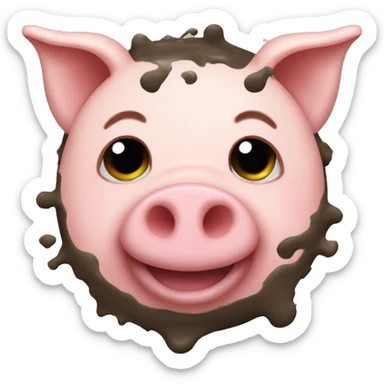 pig with mud sticker