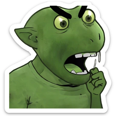 Man yelling choking himself sticker