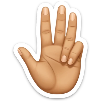 Little finger up and all the others are down with the thumb holding them. sticker