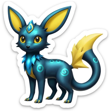  Shiny iridescent Umbreon-Salandit-Jolteon-fusion sticker