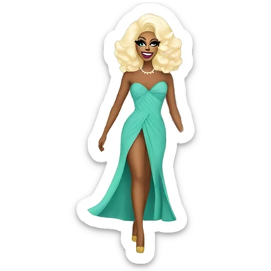 drag queen walking down a runway  sticker