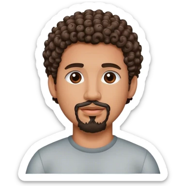 gay hispanic with curly short hair and a goatee sticker