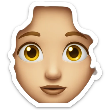 un visage emoji jaune basique rongeant ses ongles de stress avec du marron sur la tête  sticker