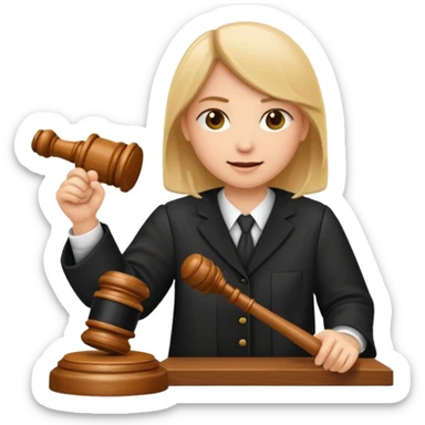draw an emoji of a judge banging a gavel on the table  sticker