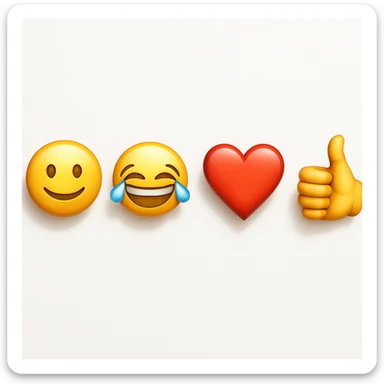 make four emojis on white background with good amount of shadow  sticker