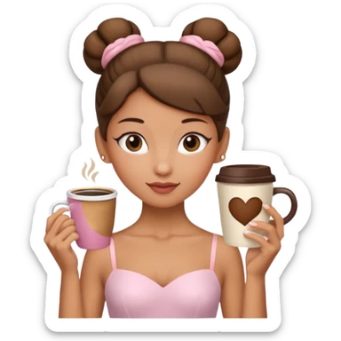 Bailarina con cabeza de taza de cafe sticker