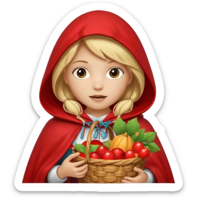 little red riding hood with blonde hair sticker