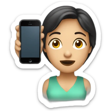 Femme qui ignore son mari pour un téléphone sticker