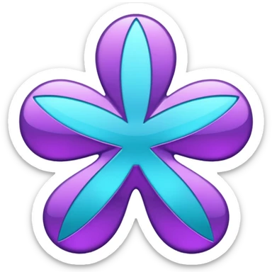 Purple and Cian symbol X twitter sticker