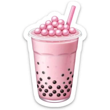 Some pink boba tea sticker