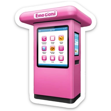 Digital Kiosk + pink interface + public info, Street Advertisements. sticker
