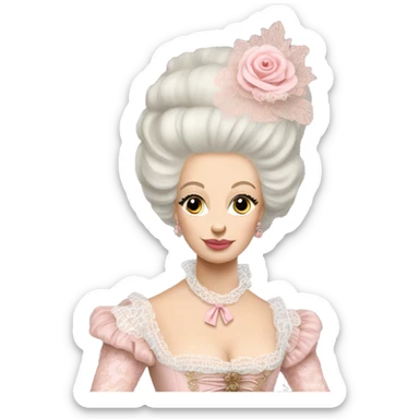 Marie Antoinette wearing lace and pale pink sticker