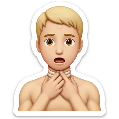 Make a emoji with a person with hands around their neck sticker