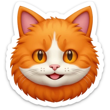smiling minimalistic cute round face cat emoji sticker
