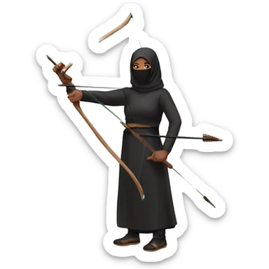 Black Muslim pink niqab archery sticker