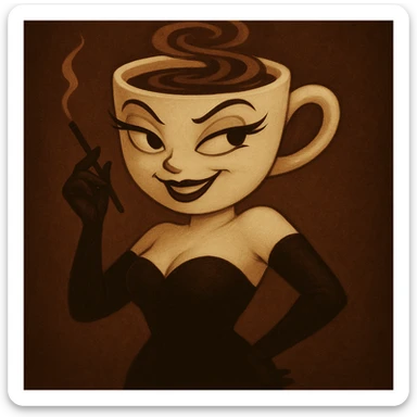 Edit the character in the reference image to have a mischievous expression while keeping the original style, outfit, and colors exactly as in the reference image. sticker