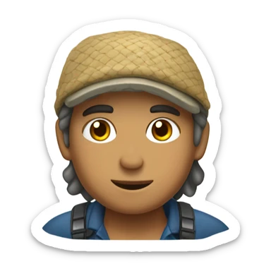 Caucasian fisherman no beard and no mustache in love with Philippine island girl on an island sticker