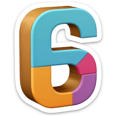 3D letter blocks, similar to alphabet blocks, to create a more dynamic and modern look. with the letter G sticker