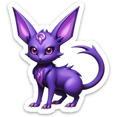 Shiny Exotic Badass Mysterious Gothic Noibat-Espeon-Pokémon-Fakémon-hybrid-creature (full body) sticker