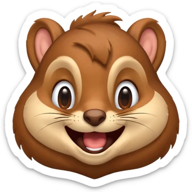squirrel face emoji, laughing with joy, close-up on face sticker
