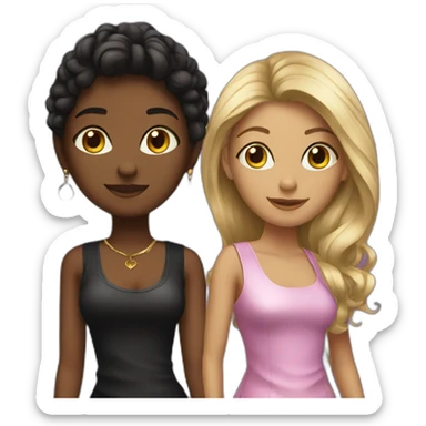 two. Girls in nightclub. sticker