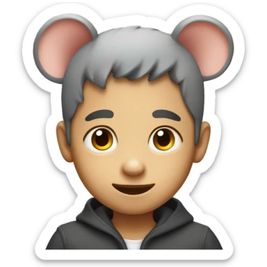 kid with rat ears holding an ipad sticker