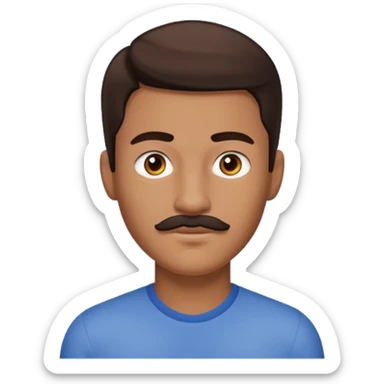 Josh Levi (b.1998) with dark brown hair and thin mustache  sticker