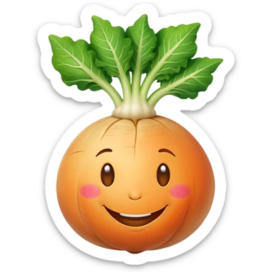 happy smiling turnip character sticker