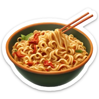 eating spicy buldak noodles  sticker