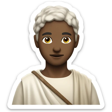 10th century shepherd boy whit white skin with tunic and bear sticker