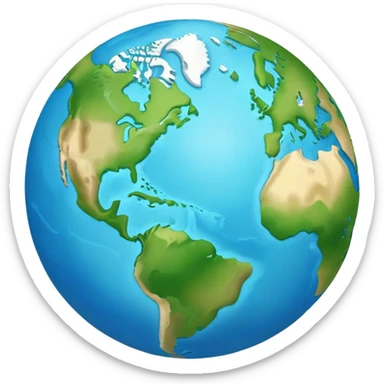 Earth globe with continents shaped to form the number 812 sticker