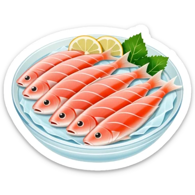 Sliced Raw White Fish sashimi sticker