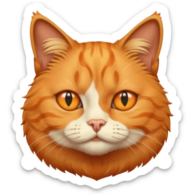 orange cat missing his right eye sticker