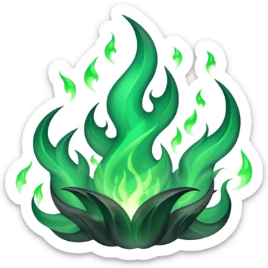 underworld with green flames sticker