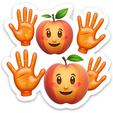 Prend l’emoji pêche 🍑 et rajoute des trace de mains transparentes  sticker