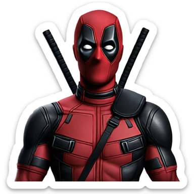 make deadpool all black with only red eyes keep all deadpool characteristics all black sticker