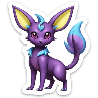 Shiny Dark Noibat-Espeon-Umbreon-Nidorino-fusion-hybrid full body sticker