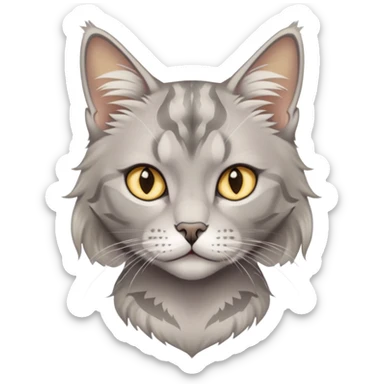 a white girl with Golden cropped short hair and tattoos  white vista and a grey Maine coon cat sticker