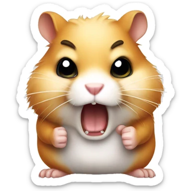 Angry hamster with a fist  sticker